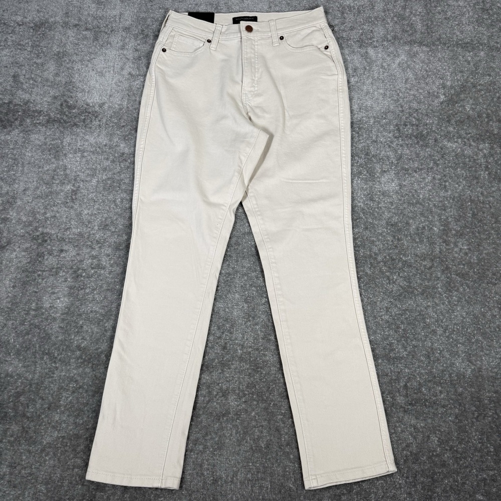 NWT Banana Republic Pants Women's 25/0 Ivory Curvy Straight‎ Leg Stretch Comfort